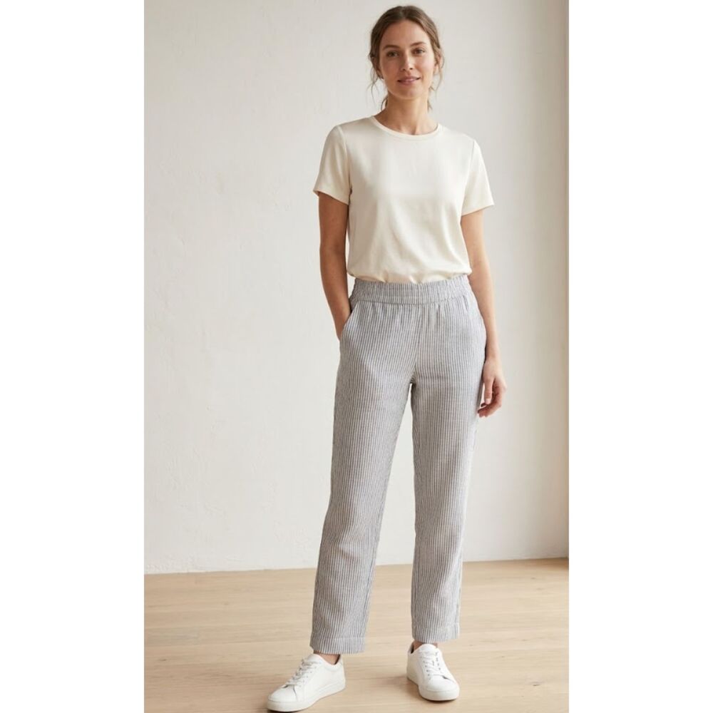 New Old Navy High-Waisted Linen-Blend Straight Pants Pull On Women's Size XS